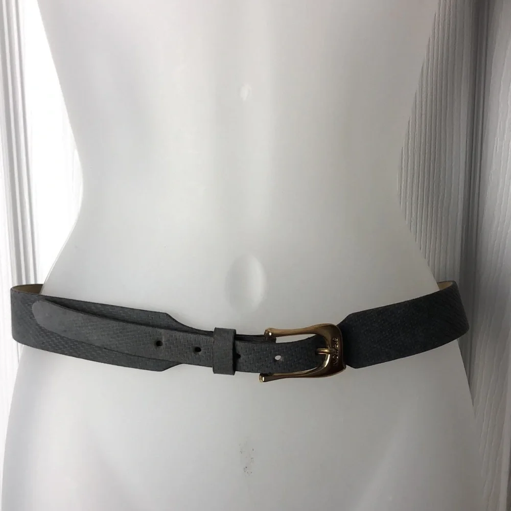 VTG Sasson Grey with Gold buckle Belt Girls M/L